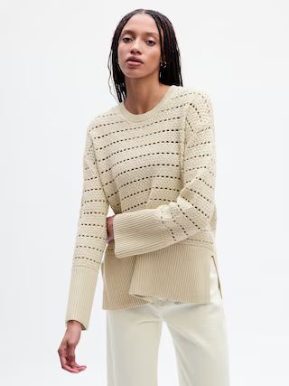 24/7 Split-Hem Crochet Sweater | Gap (US)