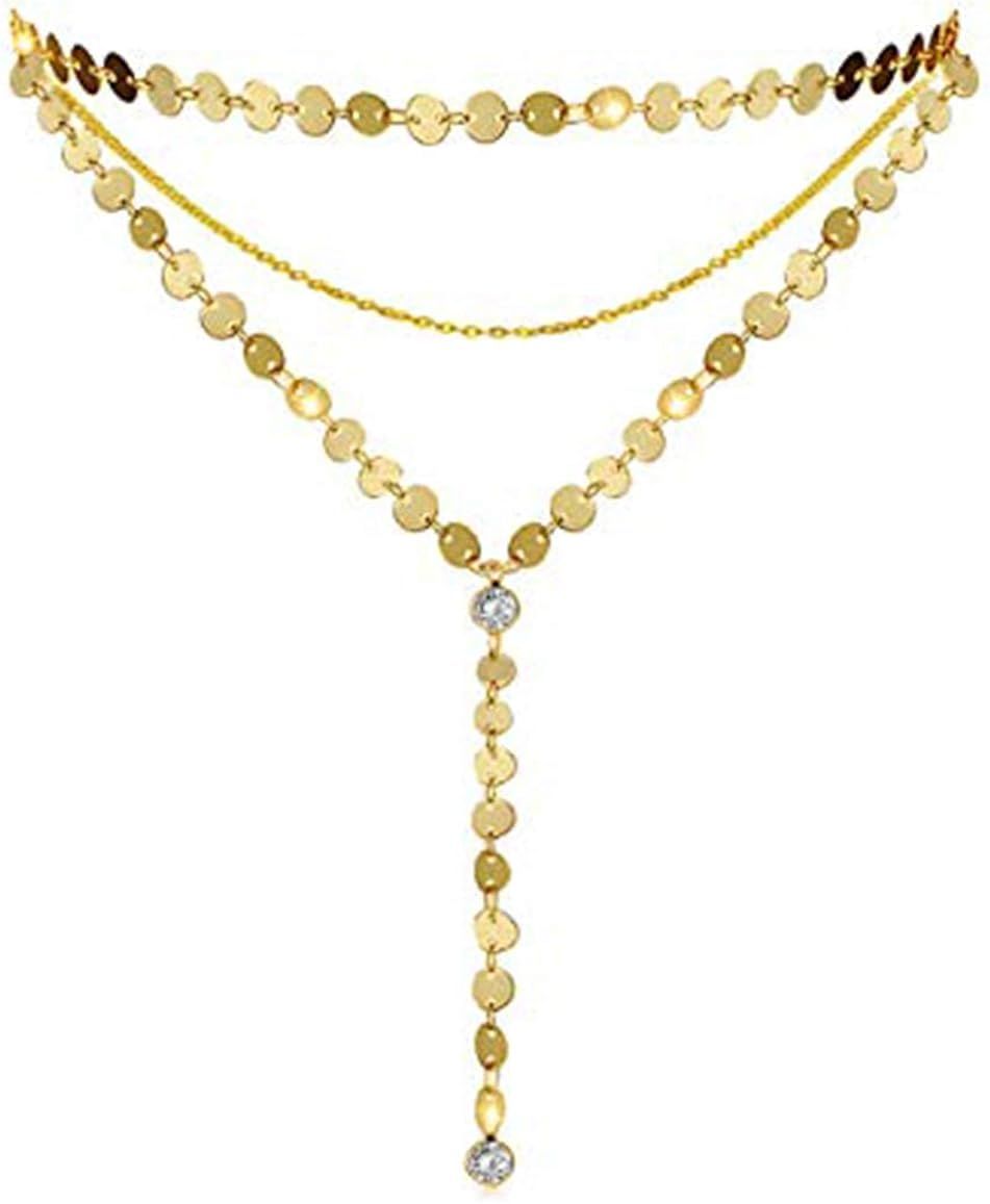 cyntan Layered Coin Choker Necklace Women Gold Tone | Amazon (US)