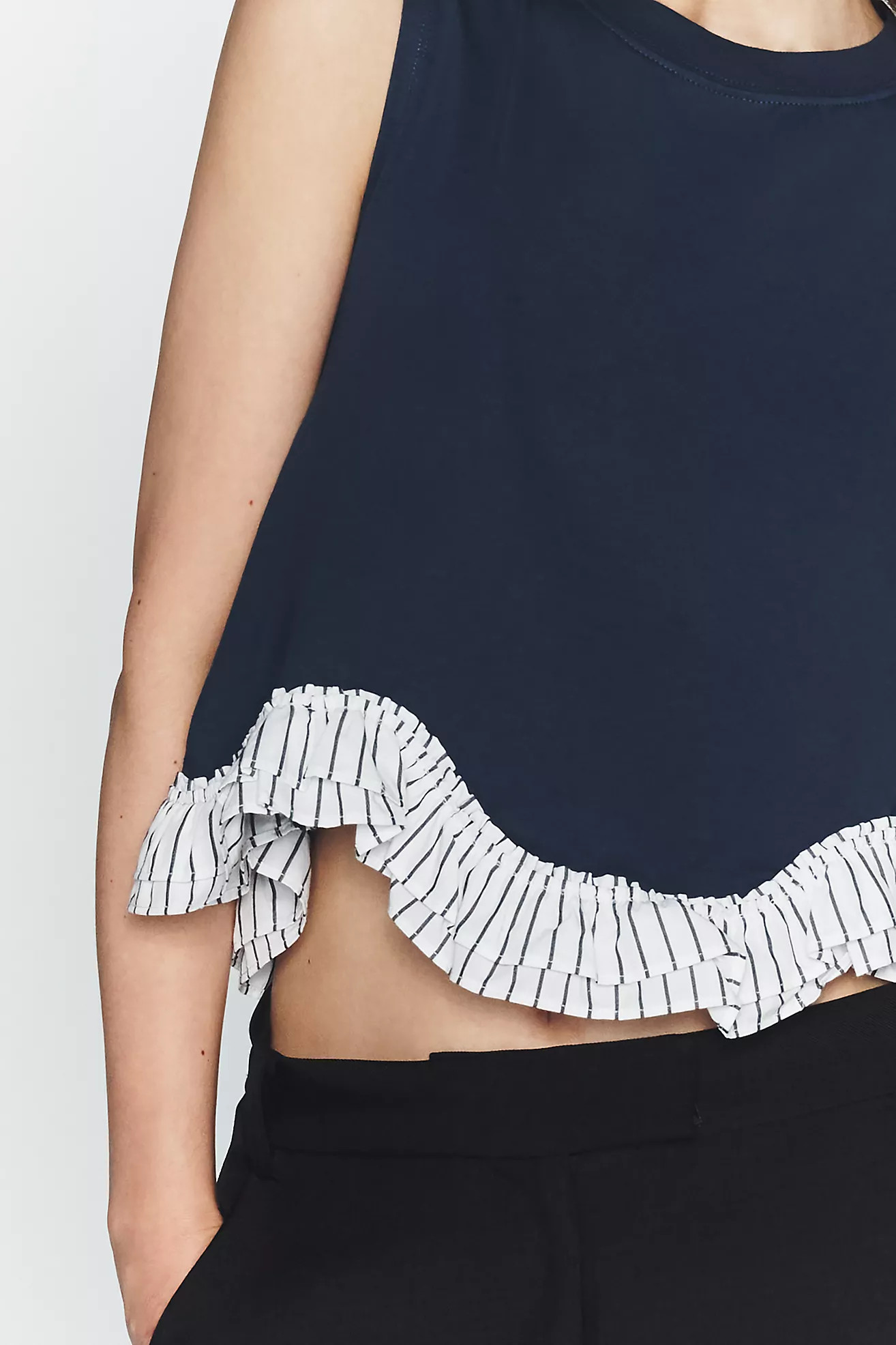 Maeve Ruffled Muscle T-Shirt | Anthropologie (US)