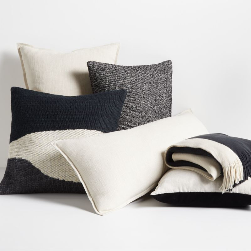 Corby Geometric Ink Black Throw Pillow Arrangement | Crate & Barrel | Crate & Barrel