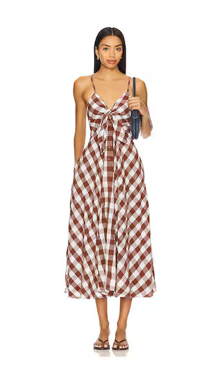 Free People Via Midi Dress in Brown. - size L | Revolve Clothing (Global)