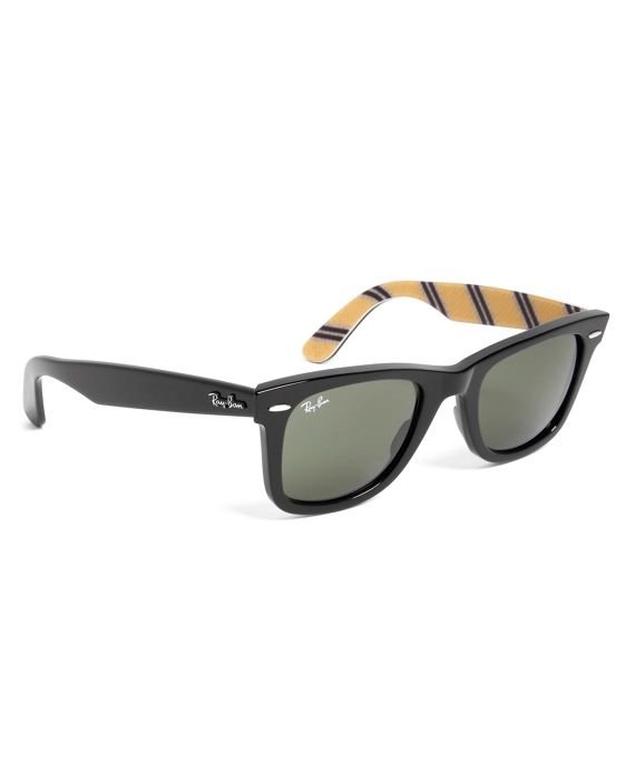 Ray-Ban® Wayfarer Sunglasses with Yellow BB#1 Rep Stripe | Brooks Brothers