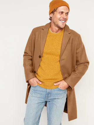 Oversized Soft-Brushed Topcoat for Men | Old Navy (CA)