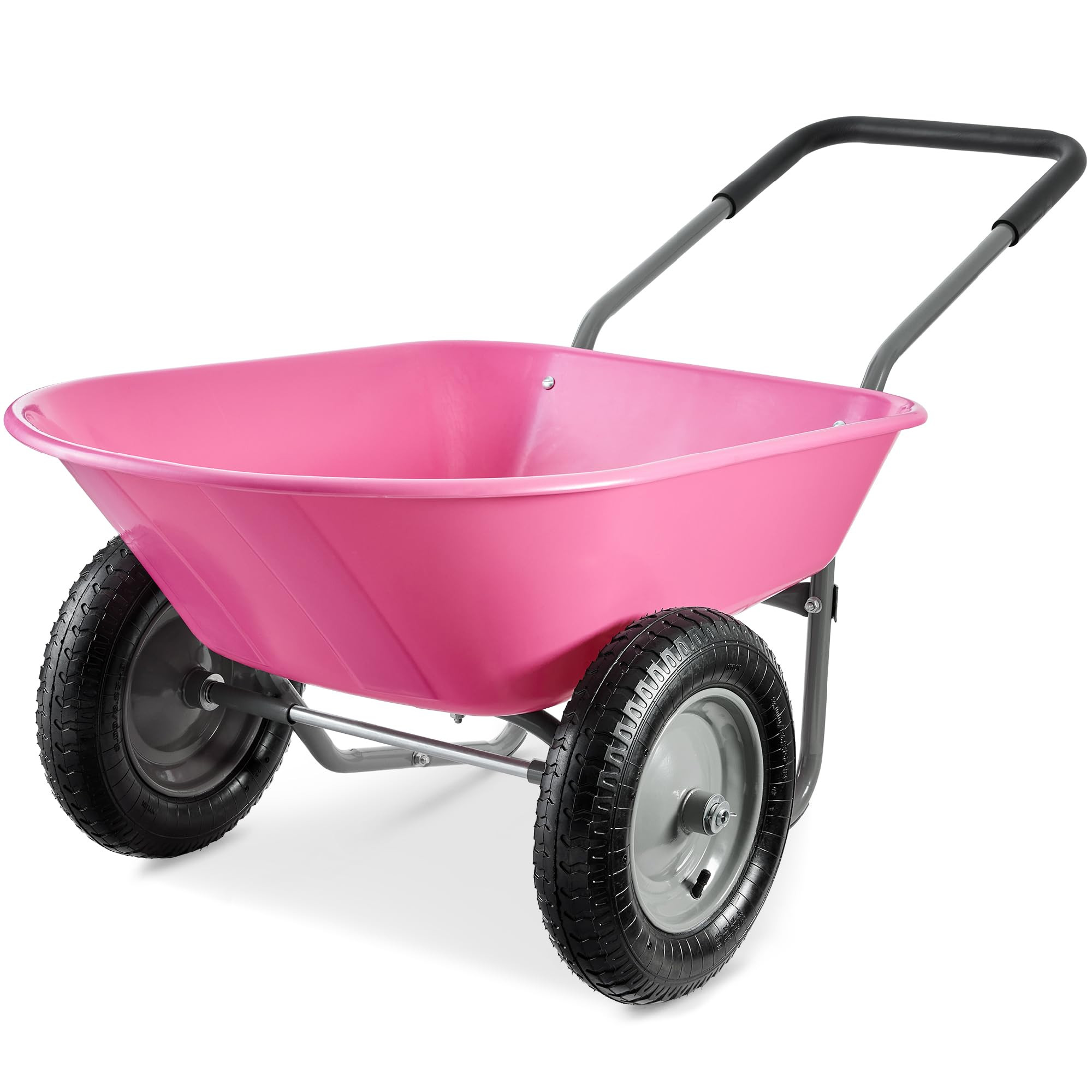 Best Choice Products Dual-Wheel Home Utility Yard Wheelbarrow Garden Cart w/Built-in Stand for La... | Amazon (US)