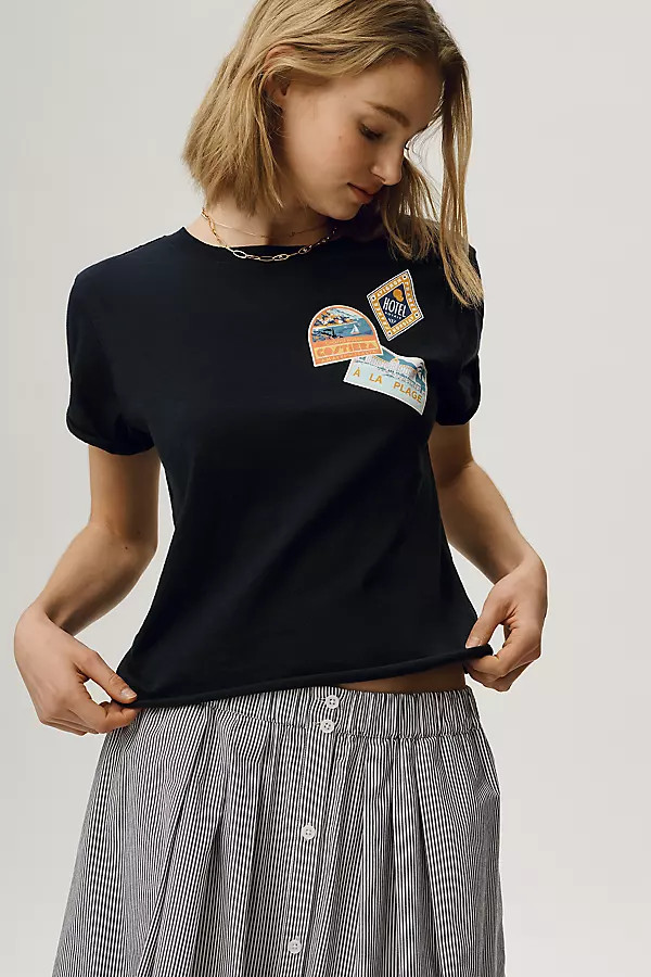 Caitlin Cotton Boxy Tee | Anthropologie (US)