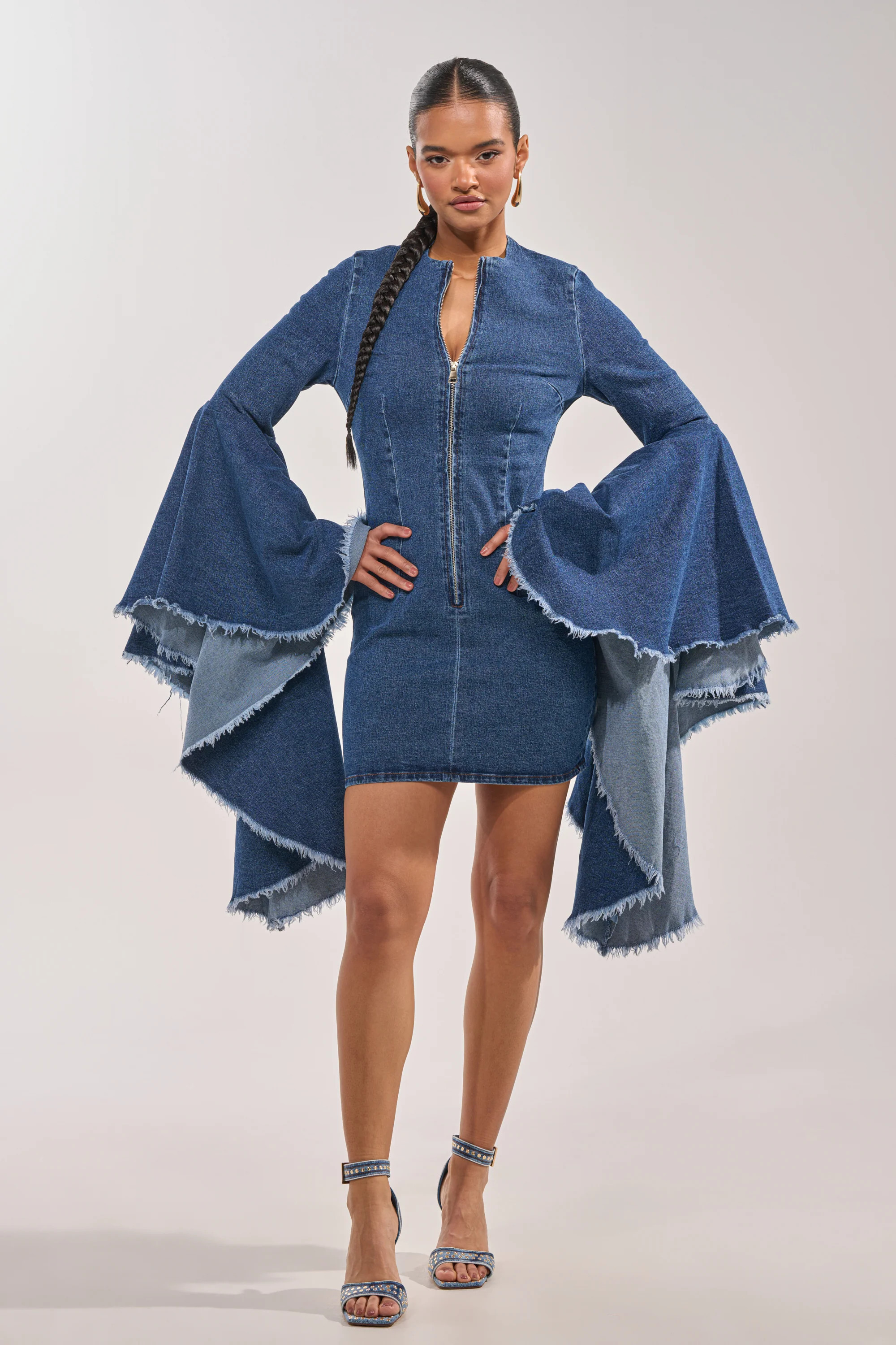 AKIRA Walk In The Park Denim Mini Dress | Size Small | AKIRA
