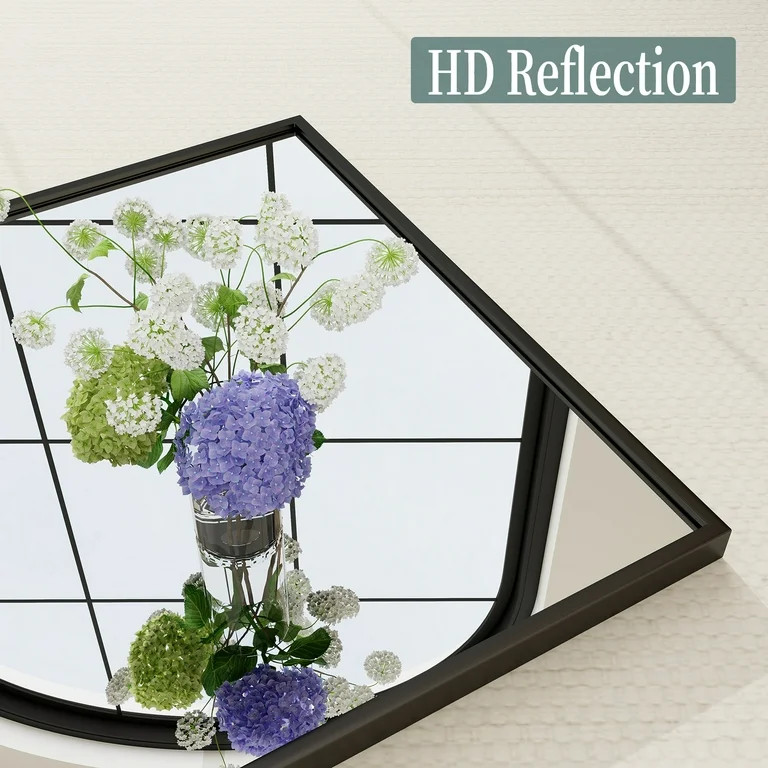 SEETHRUGLIMMER 38"x26" Rectangular Bathroom Wall Mirror with Metal Frame, Black - Walmart.com | Walmart (US)