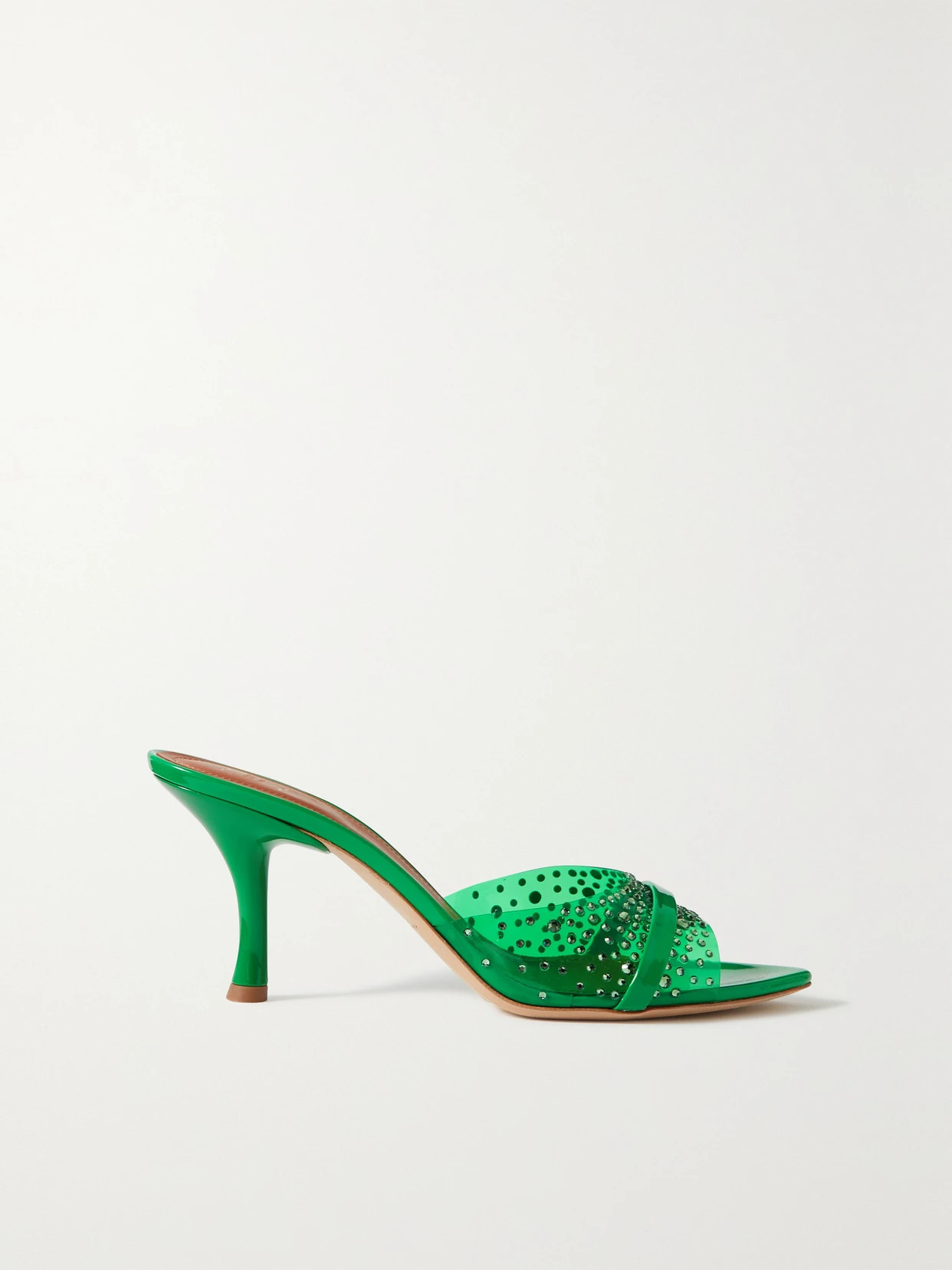 Malone Souliers - Julia 70 Embellished Pvc And Patent-leather Mules - Green | NET-A-PORTER (US)
