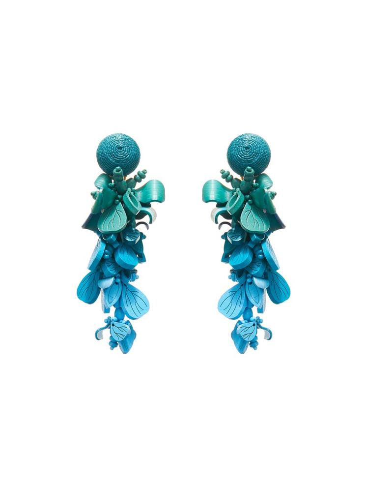 Wooden Flower Cluster Earrings | Oscar de la Renta