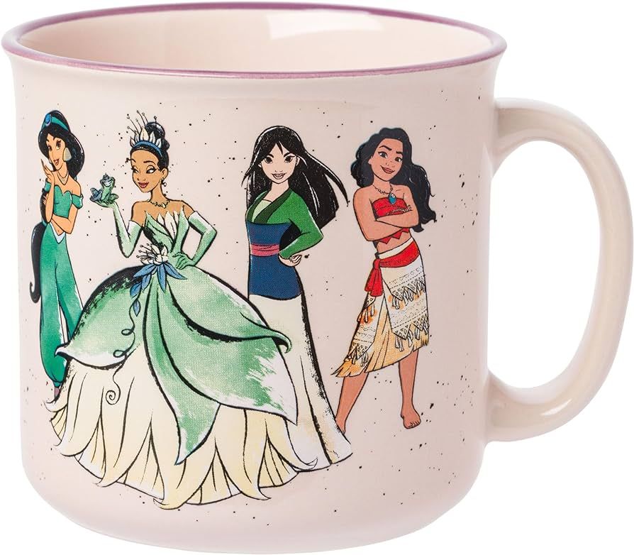 Silver Buffalo Disney Princess Live Your Story Featuring Jasmine, Tiana, Mulan, and Moana Ceramic... | Amazon (US)