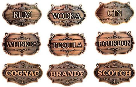 Liquor Decanter Tags, Set of 9 (Antique Copper) | Amazon (US)