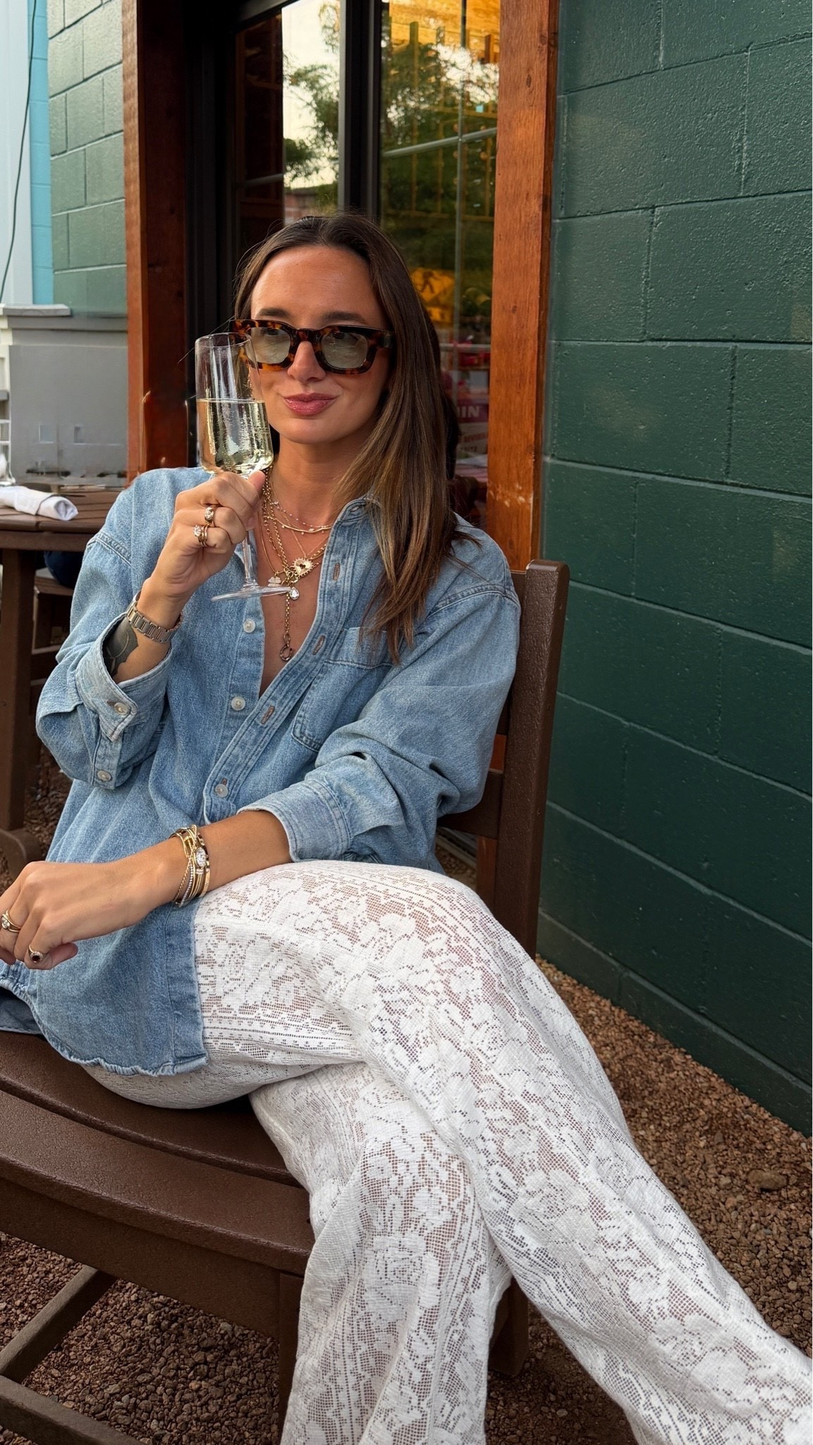 My fave denim shirt is on sale! XS top and bottoms! Denim shade is 7 yrs pctr ths bleu 💙