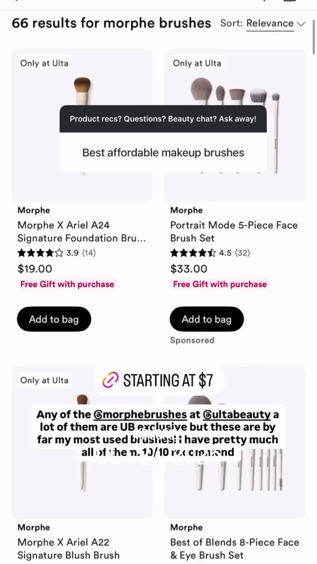 The best affordable makeup brushes are easily from Morphe. A lot of these brushes are under $10 and perform like high end makeup brushes. These are all available at Ulta Beauty 

#LTKBeauty