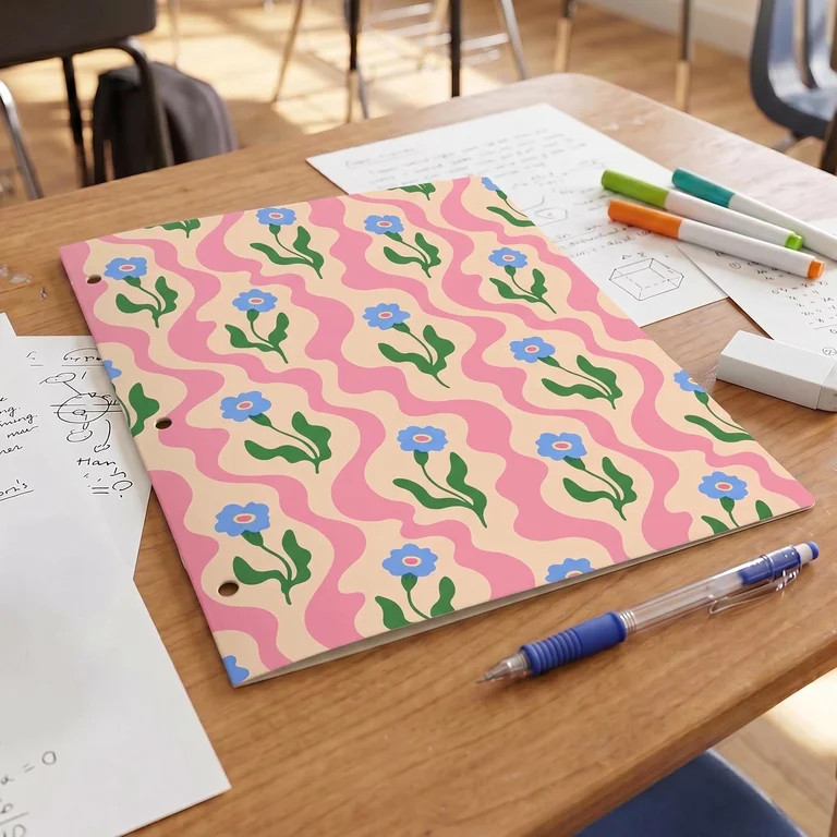 Pen+Gear 2-Pocket Paper Folder, Multicolor Squiggle Flowers | Walmart (US)
