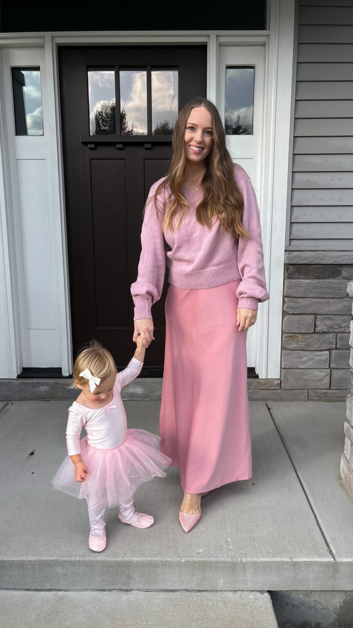 Mama and mini Halloween costumes 2025! Mallory’s baby toddler ballerina outfit is from H&M, her tights and ballet shoes are from Walmart. My maxi satin silky long skirt and pink sweater are from Amazon. My rose gold pink slingback heels are Lulus!

Halloween costume ideas, coordinating outfits, trick or treatting

#LTKKids #LTKParties #LTKBaby