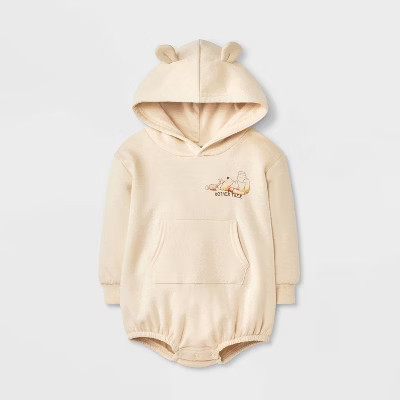 Baby Disney Winnie The Pooh Hooded Romper - Ivory | Target