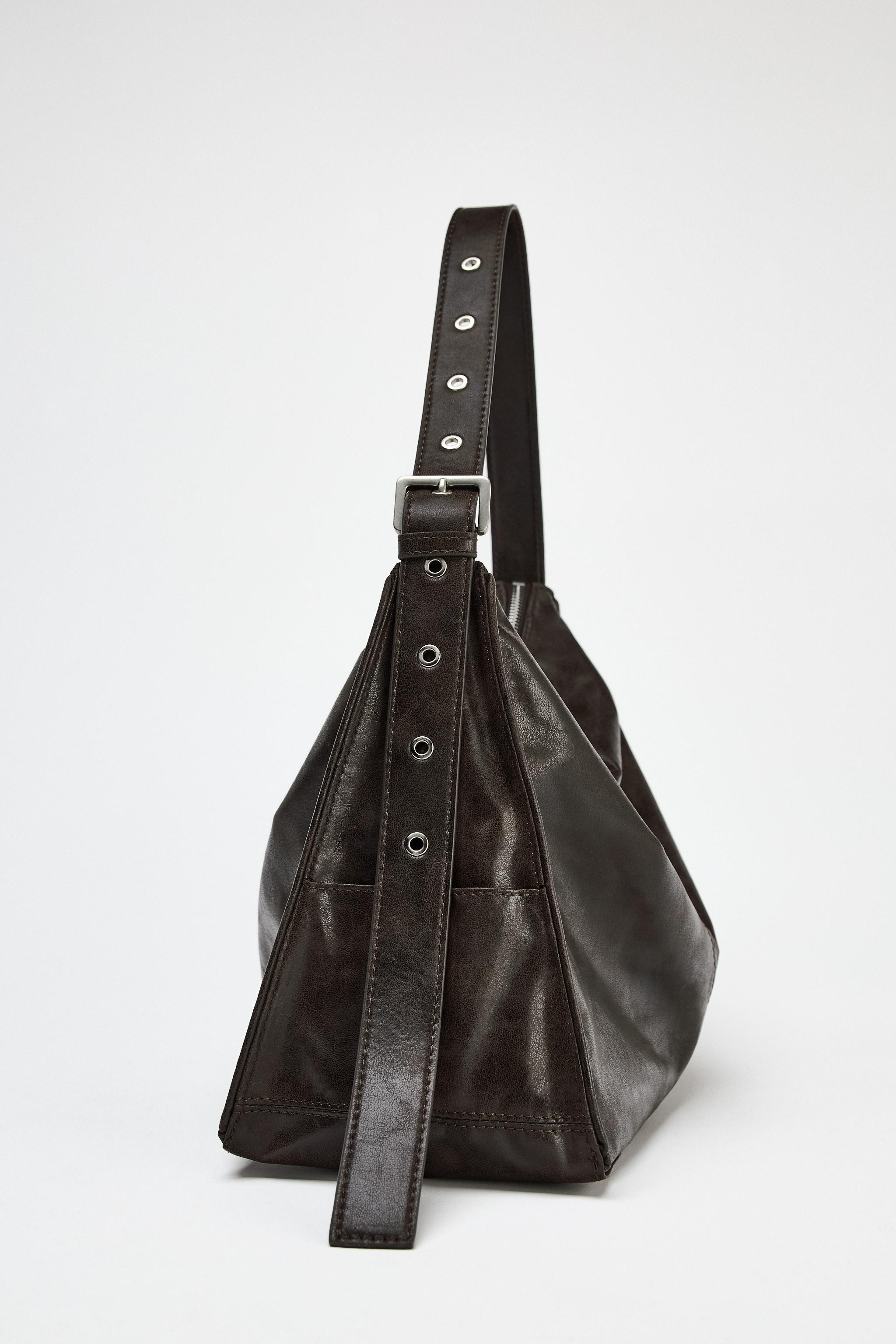LARGE SOFT BUCKET BAG WITH METAL EYELETS | Zara US