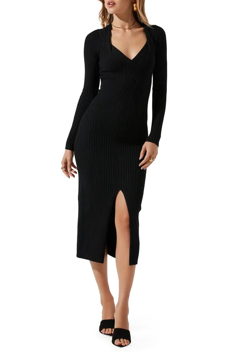 Twist Front Long Sleeve Sweater Dress | Nordstrom