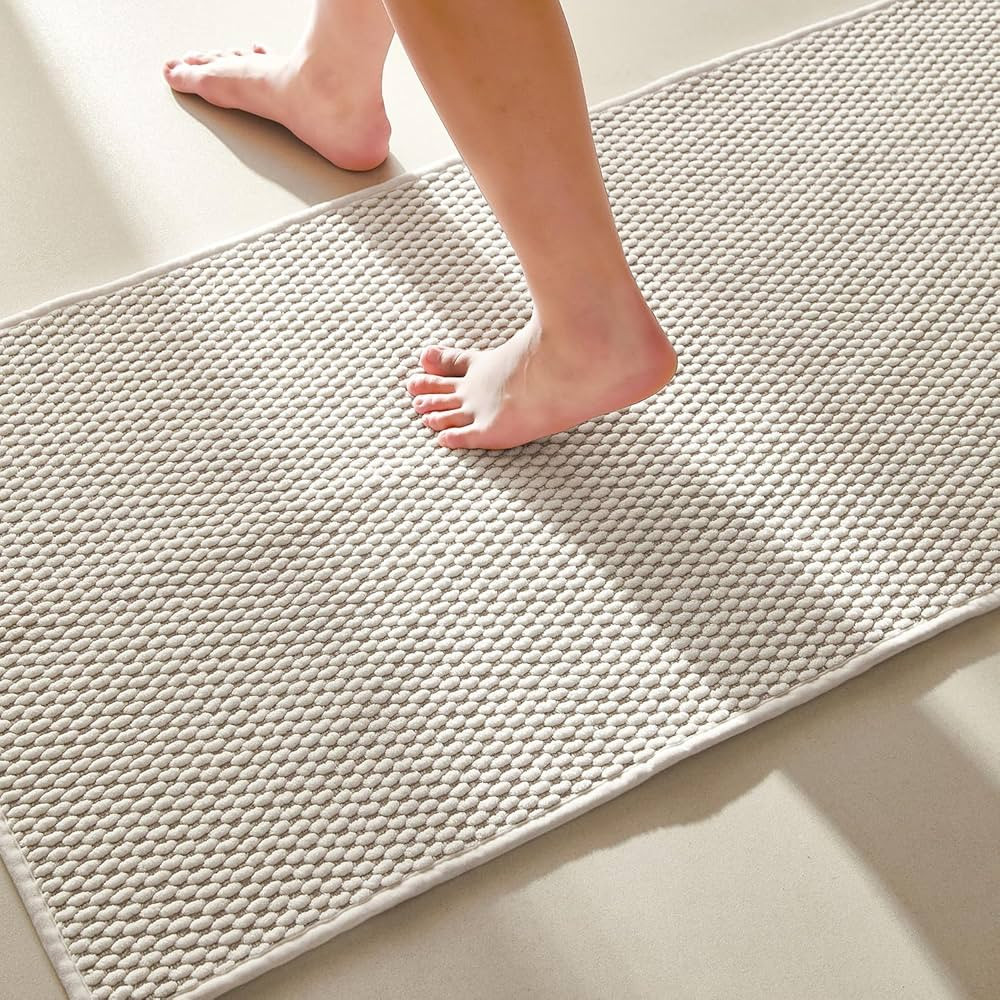 Bathroom Rugs Non Slip Washable Bath Rugs Super Absorbent Chenille Bathroom Rug for Bathroom Thin... | Amazon (US)