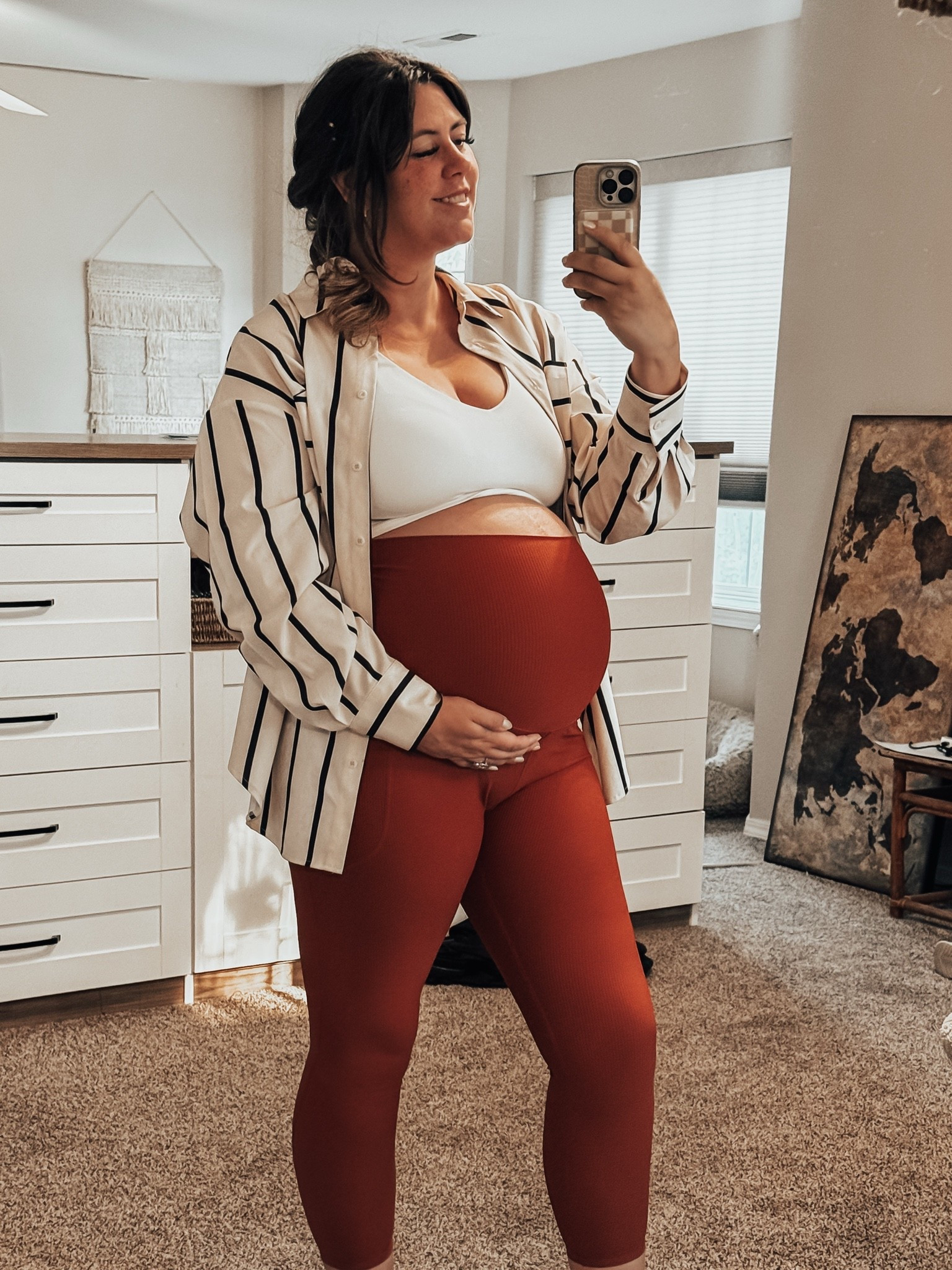 Maternity / Workout / Fall / Exercise /Bump / Autumn / Casual / Loungewear/ Errands / School Drop Off / Fitness / Rust Leggings / Midsize Mama

#LTKmomlife #LTKfitnessgoals #LTKBump