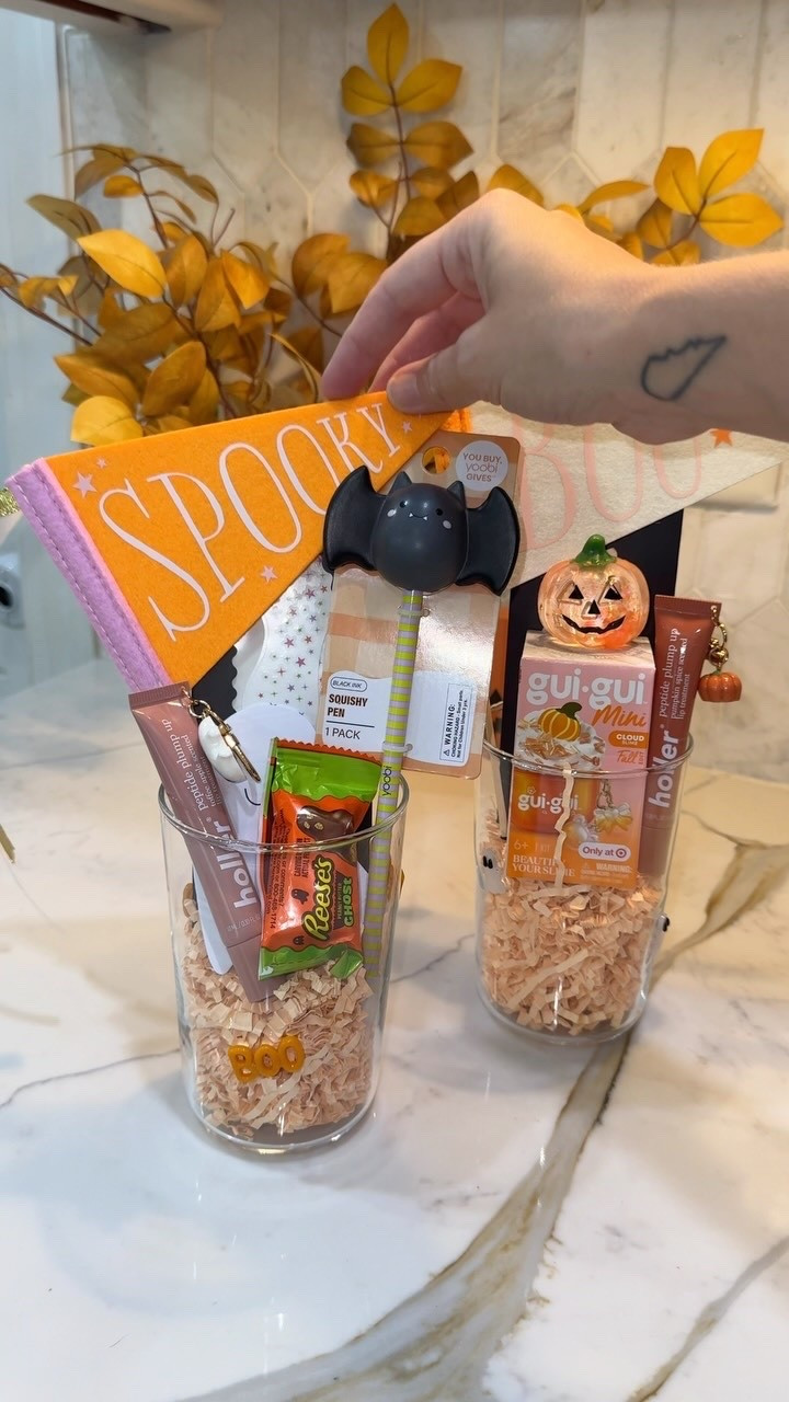Boo basket ideas for tweens, teens or really anyone! These new charm glass cups make the perfect useful vessel for gifting! Follow + comment “SHOP” for a link! (make sure you’re following to receive it) ✨ & if you love Holiday finds and gift ideas, follow along for more! 

#boobasket #boobaskets #boobasketideas #targetfinds