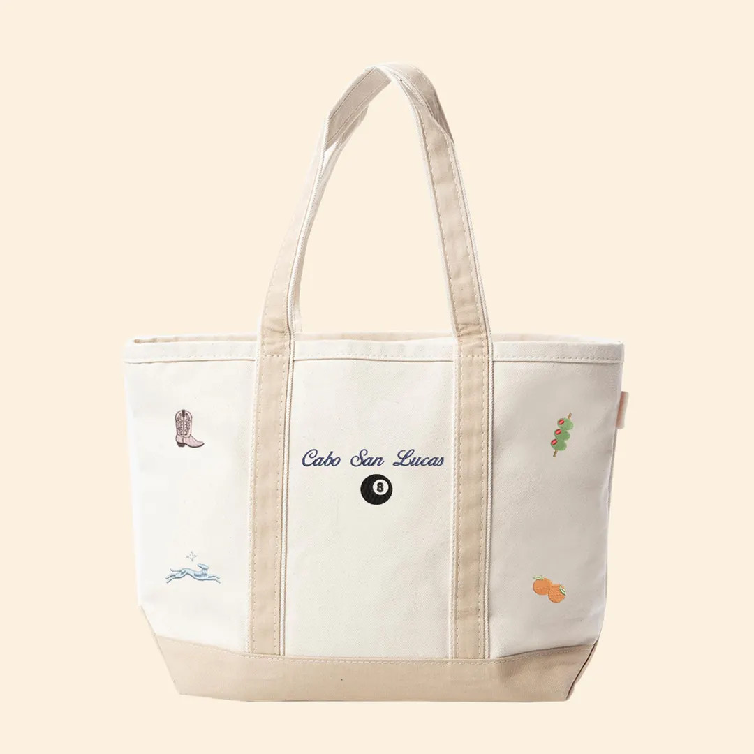 Personalized Icon Embroidered Canvas Tote - Embroidered Personalized Tote Bag - Custom Canvas | Etsy (US)