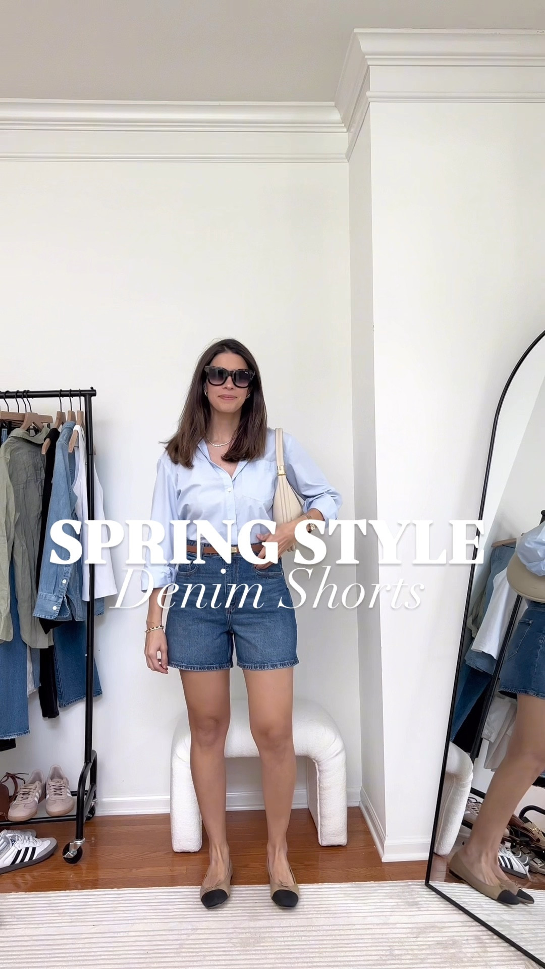 4 easy ways to style denim shorts for spring! Whether you’re heading to brunch, running errands, or just enjoying the sunshine, these looks are simple, comfy, and chic. All outfit details are linked for you!
Denim shorts TTS (I’m wearing a 27)
Linen vest size 6 (I sized up)
Blue Shirt size 4
Tank top size  medium
Striped sweater medium 

#LTKFindsUnder100 #LTKStyleTip #LTKSeasonal