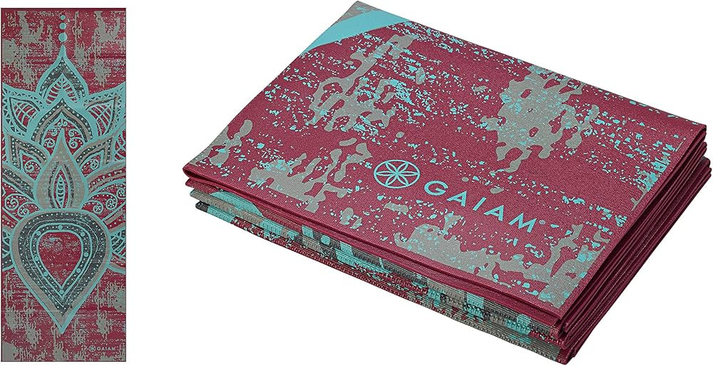 Gaiam Yoga Mat - Folding Travel Fitness & Exercise Mat - Foldable Yoga Mat for All Types of Yoga,... | Amazon (US)