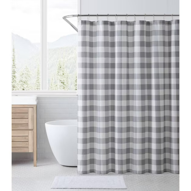 Cabin Plaid Shower Curtain Gray - Eddie Bauer | Target
