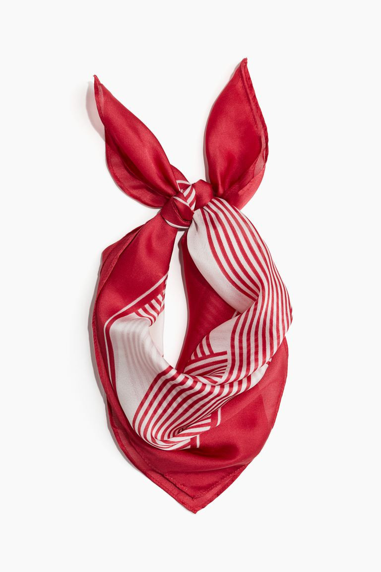 Satin Scarf - Red/striped - Ladies | H&M US | H&M (US + CA)
