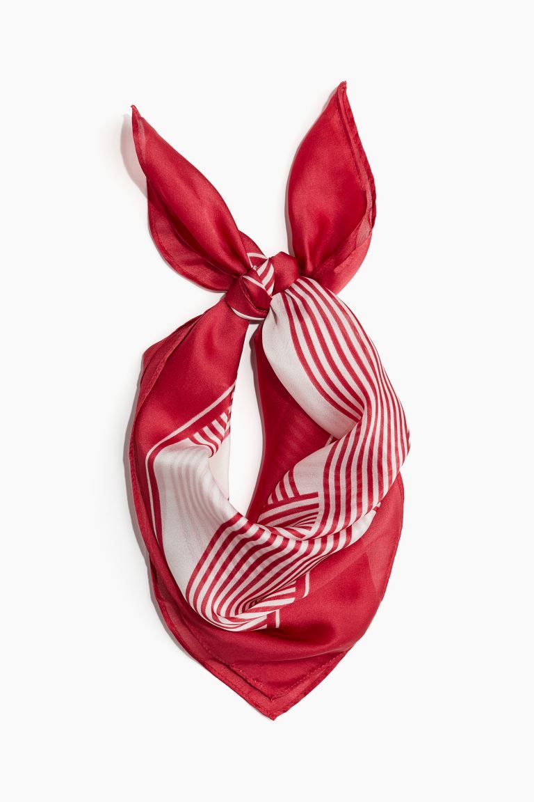 Satin scarf - Red/Striped - Ladies | H&M GB | H&M (UK, MY, IN, SG, PH, TW, HK)