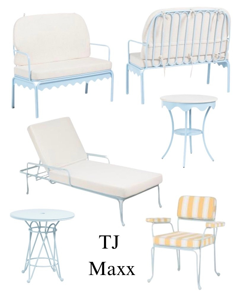 Outdoor furniture on sale at TJ Maxx, business and pleasure, Lillian, August, yellow, striped seating, side table, bench, pool chair, spring, summer, backyard, family, home decor.

#LTKSaleAlert #LTKHome