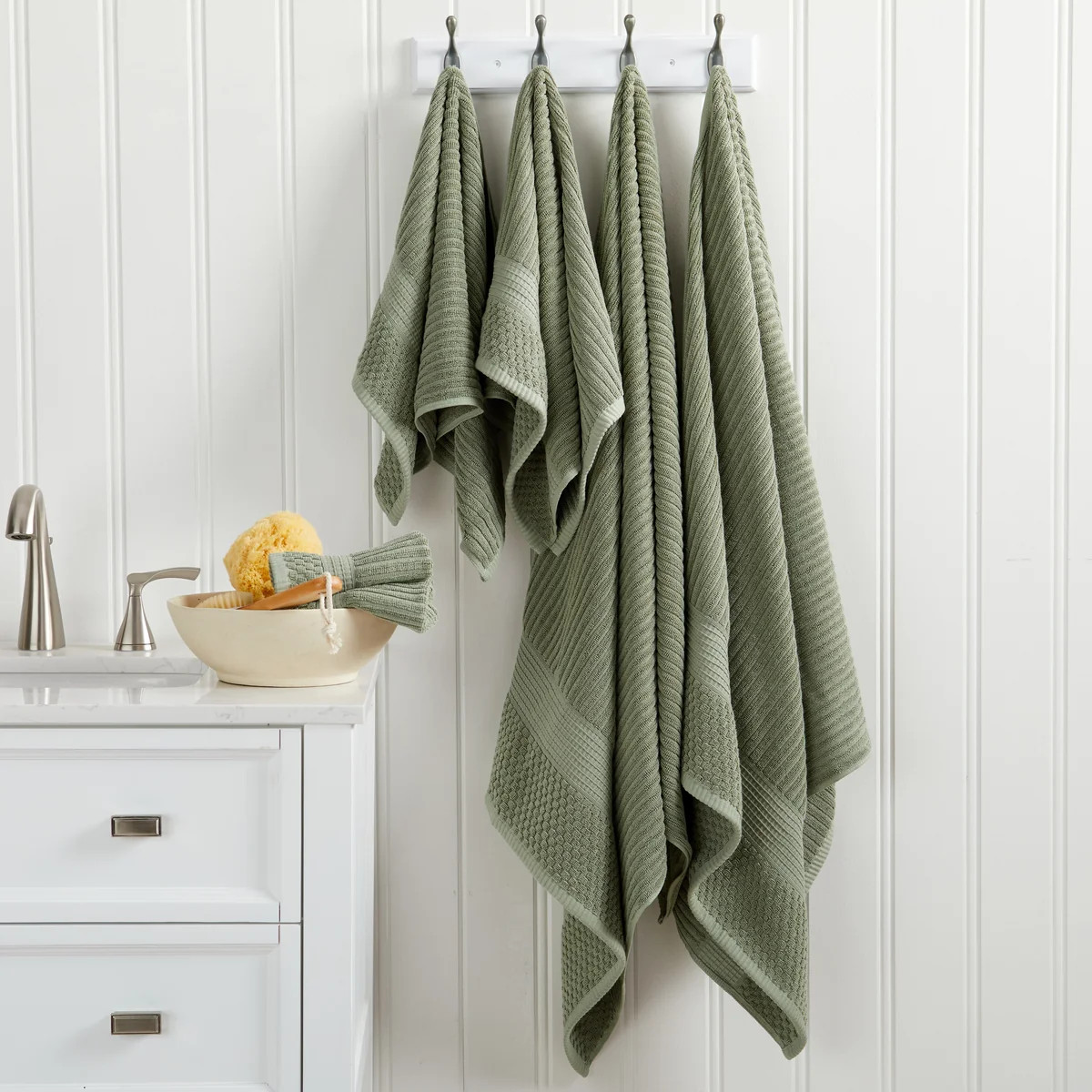 Krista Collection | Ribbed Textured Bath Towel Sets | Springtree Home