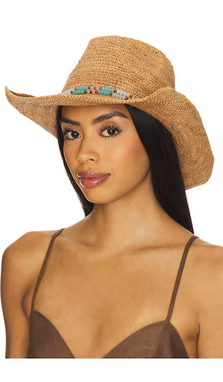 Allison Cowboy Hat With Belize Trim in Natural | Revolve Clothing (Global)