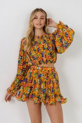 Floral Pleated Mini Skirt | OBJECTRARE