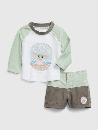 babyGap &#124 StarWars&#153 Baby Yoda Recycled Swim Two-Piece | Gap (US)
