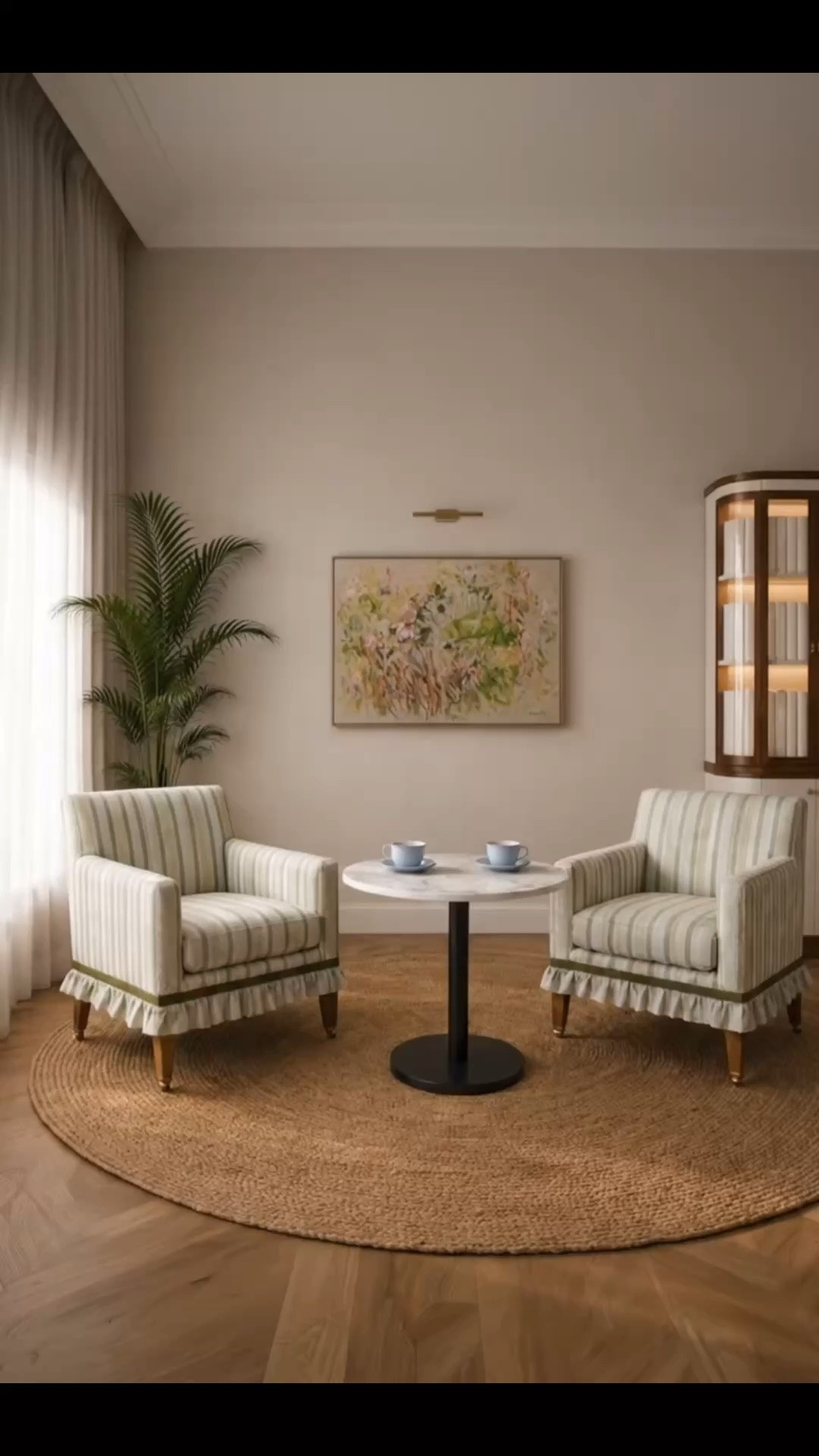 A thoughtfully layered reading corner is all about creating a sense of calm.

The striped Serena & Lily chairs bring timeless coastal elegance, while the floral artwork from Anthropologie adds color, personality, and a touch of vitality. Grounding the entire space is the beautifully textured Anthropologie rug, anchoring the room with warmth and creating a relaxed, inviting atmosphere. Finished with airy sheer drapes, this is the kind of space that invites you to slow down, unwind, and enjoy the moment.

Both Serena & Lily and Anthropologie are celebrating their 4th of July Sale, making it the perfect time to refresh your home with timeless pieces. Everything is linked in my LTK.#SerenaAndLily #Anthropologie #4thOfJulySale #StripedChair #AccentChair #FloralArt #WallArt #AreaRug #SheerDrapes #ReadingNook #CozyHome #ModernClassic #InteriorDesign #HomeDecor

#LTKHome #LTKdayinmylife #LTKHome #LTKSaleAlert