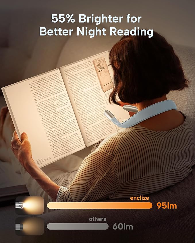 LED Neck Reading Light, Book Light for Reading in Bed, 3 Colors, 9 Brightness Levels, Lightweight... | Amazon (US)