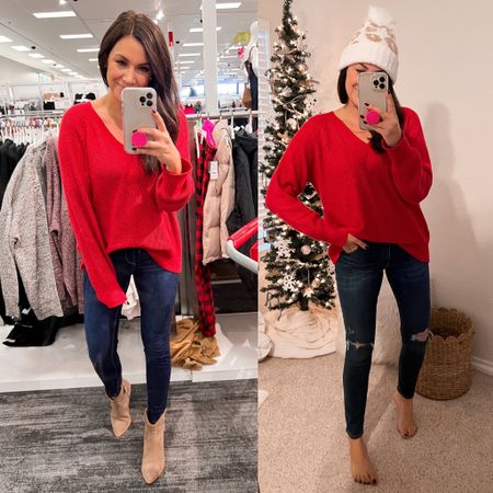 50% off sweater & jeans! Old navy cyber sale happening now 50% off EVERYTHING ONLINE ONLY🤗
Sweater-medium, comes in lots of colors
Distressed skinny jeans-run tts, between go down 

#LTKSeasonal #LTKsalealert #LTKHoliday