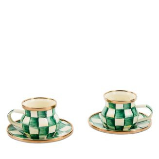 Emerald Check Espresso Cup and Saucer, Service for 2 | Bloomingdale's (US)