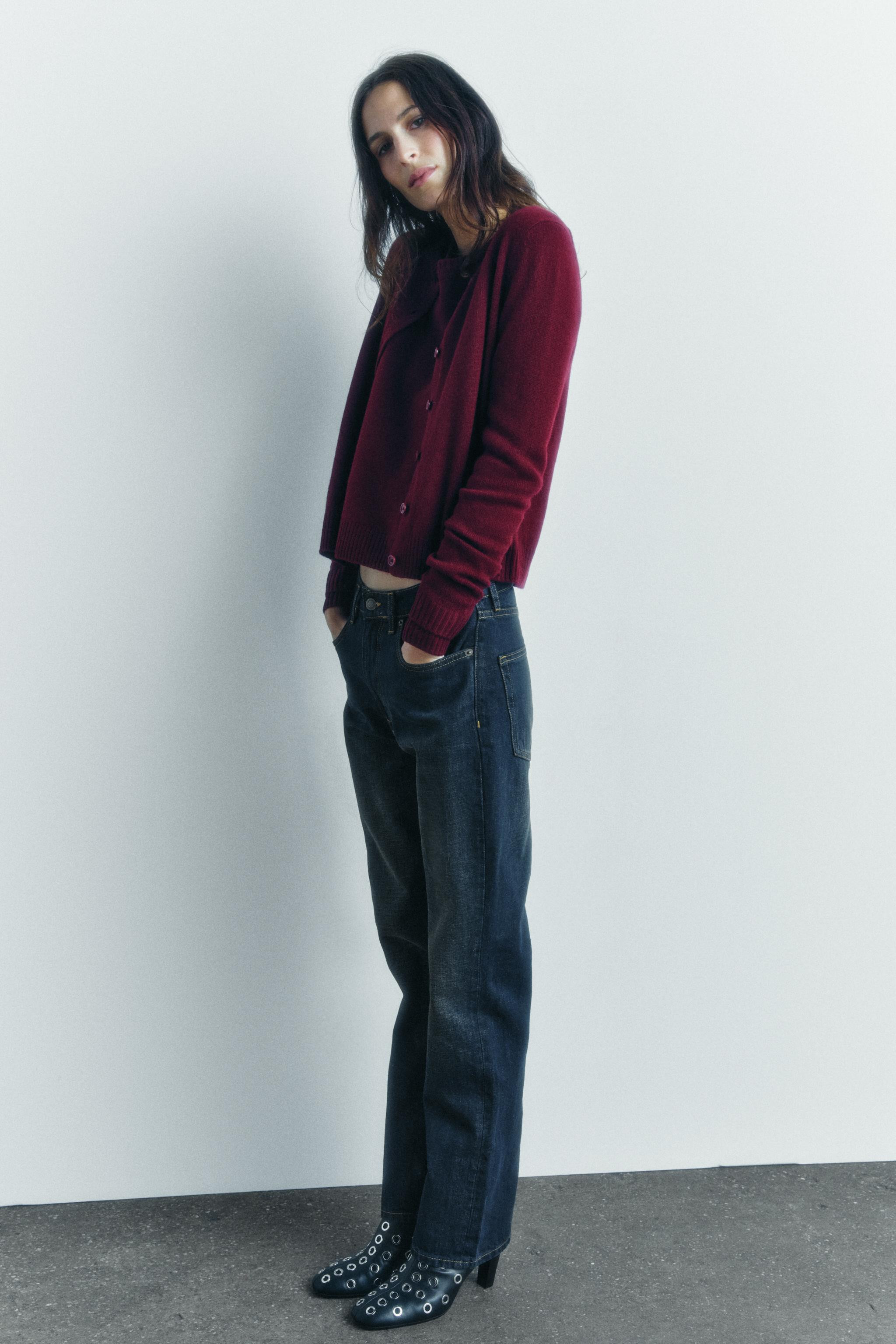 Basic knit cardigan made of 100% wool. Round neck and long sleeves. Rib trim. Front button closur... | Zara US