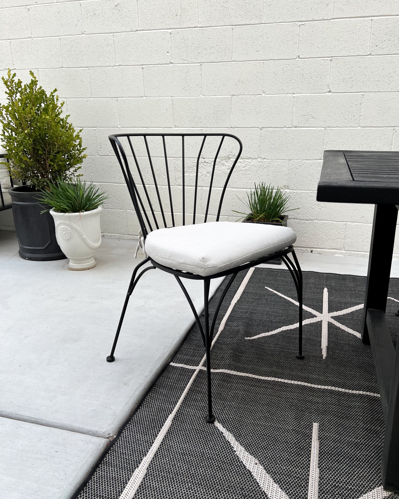 Metal chair & cushion. Outdoor furniture. 

#LTKSeasonal #LTKHome