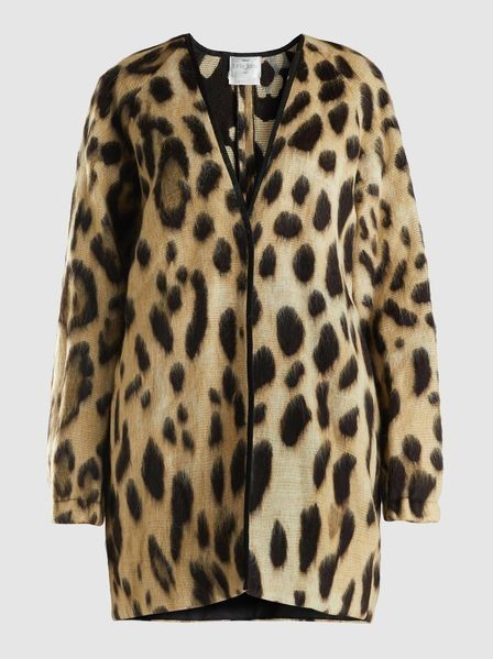 Leopard-Print Jacquard Wool Cardigan | The Modist