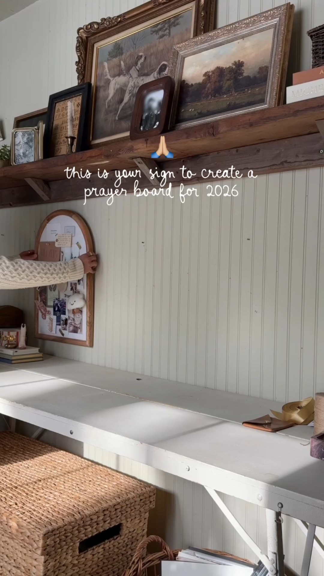 This is my second year making a prayer board and I’m so glad we created this tradition! Starting off the year giving any and all results to God and stepping out knowing he’s in control of all things! Lots of Qs on my boards, they’re sold out but I made a post with similar boards and supplies you can use! Comment “prayer board” for links! Notes on my boards below ◡̈ HAPPY NEW YEAR ♡ 

We started doing this together last year and really enjoyed it. we start by writing down our prayers, praises and resolutions for the new year and we talk about them together and then at the end we pray over everything we talked about. Everything we write gets put into the envelopes so that’s why we have stuff to look back on! You can be as detailed or general as you want. Last year there were a lot of prayers for Judah and his health and the prayers were specific and it was really cool to see God working in our lives and Judahs. (Not that we don’t know this but you know what I mean) We also included prayers for friends and family, projects we’re working on and work related things. All but 2 prayers were answered, so we put the answered prayers in praises for this year and added the prayers that have yet to be answered to our prayers for this year ◡̈ 

Praises envelope is just things you’re praising God for for the things he has done in your life and others!

Resolutions are just things we hope to work on even more in the new year and asking God to keep all things aligned in his will for us! Some physical, spiritual and work related things.

The images on the boards are related to the things we write and put in the envelopes. For example on our prayer board last year we had verses of encouragement, an image of a lion (for Judah), our baby shower invite, ultrasounds. Sheep as a reflection that Jesus is our shepherd. Lots of verses and words of encouragement. Just some examples!

I hope this helps if you’re wanting to make a board. It can even be as simple as writing these things down and keeping them near to reflect on/pray over throughout the year!