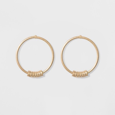 Open Round Wire Hoop Beaded Earrings - Universal Thread™ Gold | Target