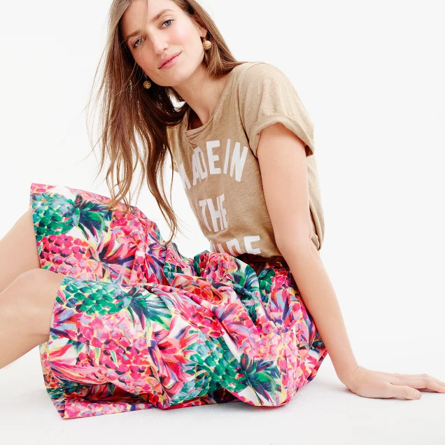 A-line skirt in Ratti® painted pineapple | J.Crew US