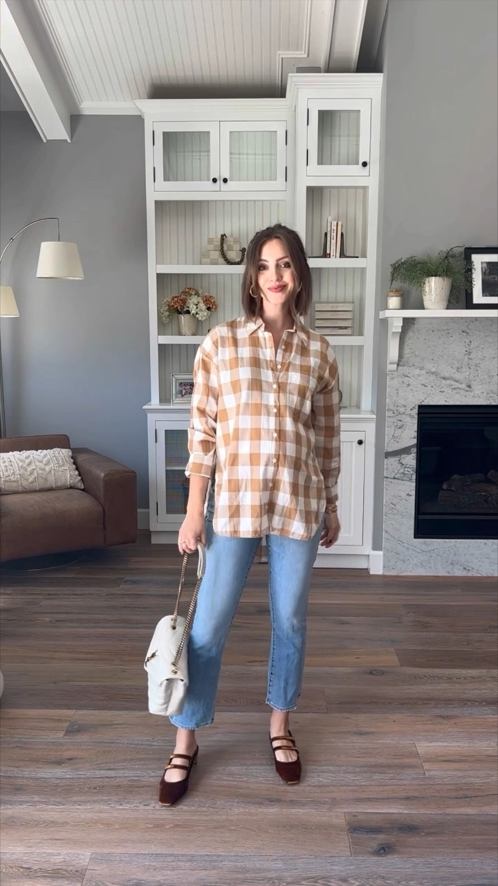 Plaid shirt // button down // maternity jeans // 

#LTKfindsunder100 #LTKbump