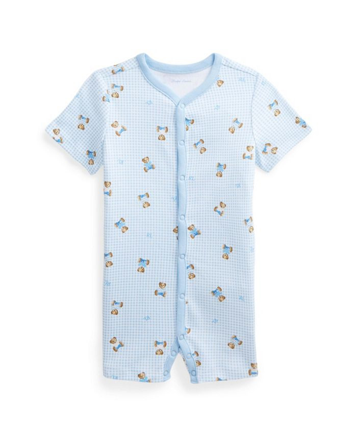 Polo Ralph Lauren Baby Boys Polo Bear Cotton Interlock Shortall & Reviews - All Baby - Kids - Mac... | Macys (US)