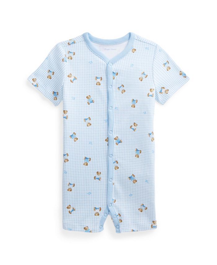 Polo Ralph Lauren Baby Boys Polo Bear Cotton Interlock Shortall & Reviews - All Baby - Kids - Mac... | Macys (US)