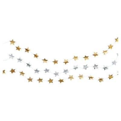 3ct Gold & Silver Star Garland - Spritz™ | Target